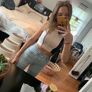 Color block crop top